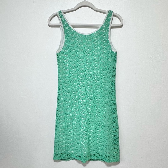 NWOT Silvian Heach Green Bodycon Crochet Sleeveless Dress Size XS - Picture 4 of 15